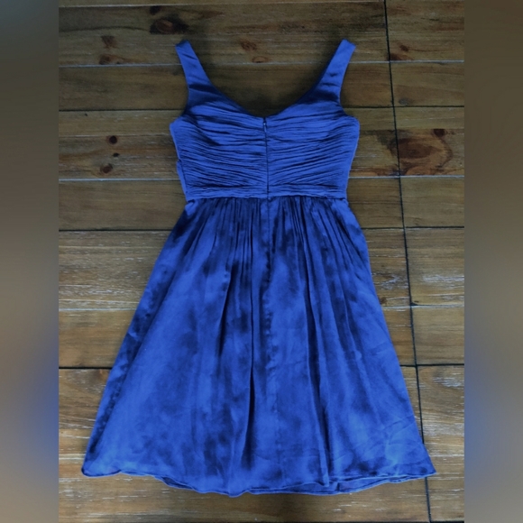 JCREW Silk Chiffon Dress - Navy Blue - Picture 3 of 5